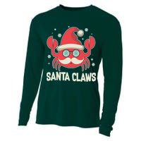 Santa Claw Crab Funny Christmas Cooling Performance Long Sleeve Crew