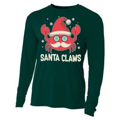 Santa Claw Crab Funny Christmas Cooling Performance Long Sleeve Crew