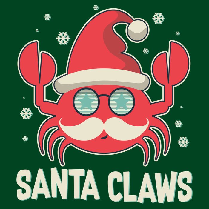 Santa Claw Crab Funny Christmas Poster