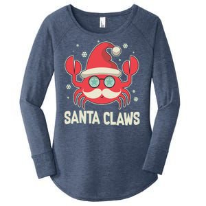 Santa Claw Crab Funny Christmas Women's Perfect Tri Tunic Long Sleeve Shirt