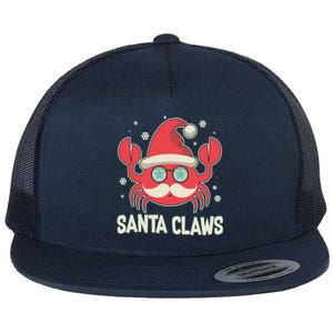 Santa Claw Crab Funny Christmas Flat Bill Trucker Hat