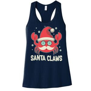 Santa Claw Crab Funny Christmas Women's Racerback Tank