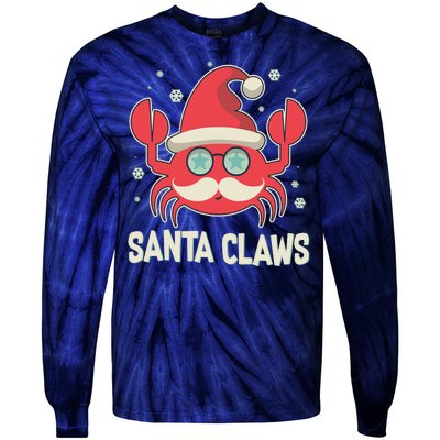 Santa Claw Crab Funny Christmas Tie-Dye Long Sleeve Shirt