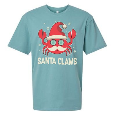 Santa Claw Crab Funny Christmas Sueded Cloud Jersey T-Shirt