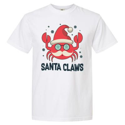 Santa Claw Crab Funny Christmas Garment-Dyed Heavyweight T-Shirt