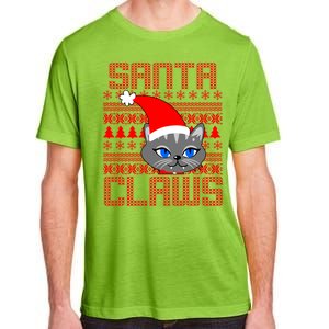 Santa Claws Cat Ugly Christmas Sweater Design Adult ChromaSoft Performance T-Shirt