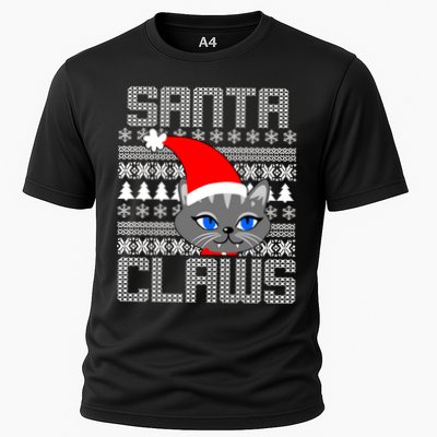 Santa Claws Cat Ugly Christmas Sweater Design Performance Shirt