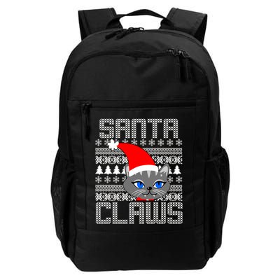 Santa Claws Cat Ugly Christmas Sweater Design Backpack