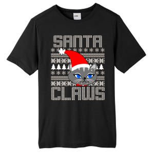 Santa Claws Cat Ugly Christmas Sweater Design Tall Fusion ChromaSoft Performance T-Shirt