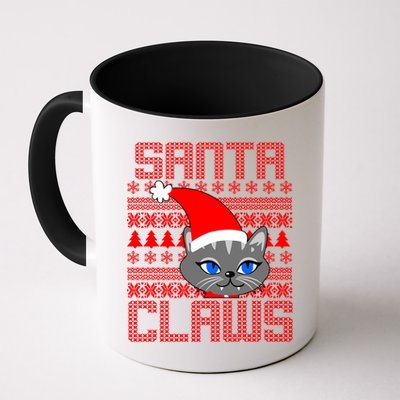 Santa Claws Cat Ugly Christmas Sweater Design Mug