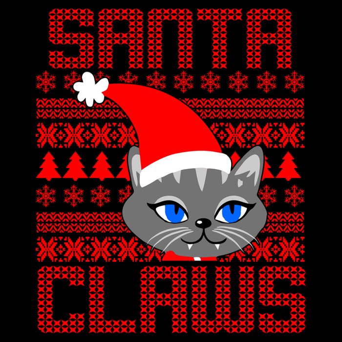 Santa Claws Cat Ugly Christmas Sweater Design Mug