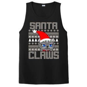 Santa Claws Cat Ugly Christmas Sweater Design PosiCharge Competitor Tank