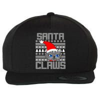 Santa Claws Cat Ugly Christmas Sweater Design Wool Snapback Cap
