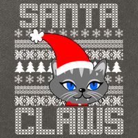Santa Claws Cat Ugly Christmas Sweater Design Cotton Canvas Backpack