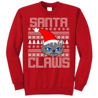 Santa Claws Cat Ugly Christmas Sweater Design Sweatshirt