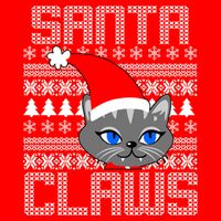 Santa Claws Cat Ugly Christmas Sweater Design 16 in Basic Backpack