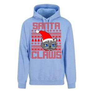 Santa Claws Cat Ugly Christmas Sweater Design Unisex Surf Hoodie