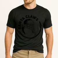 Santa Claws Drinking Funny Christmas Cooling Performance Crew T-Shirt