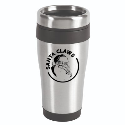 Santa Claws Drinking Funny Christmas 16oz Travel Tumbler