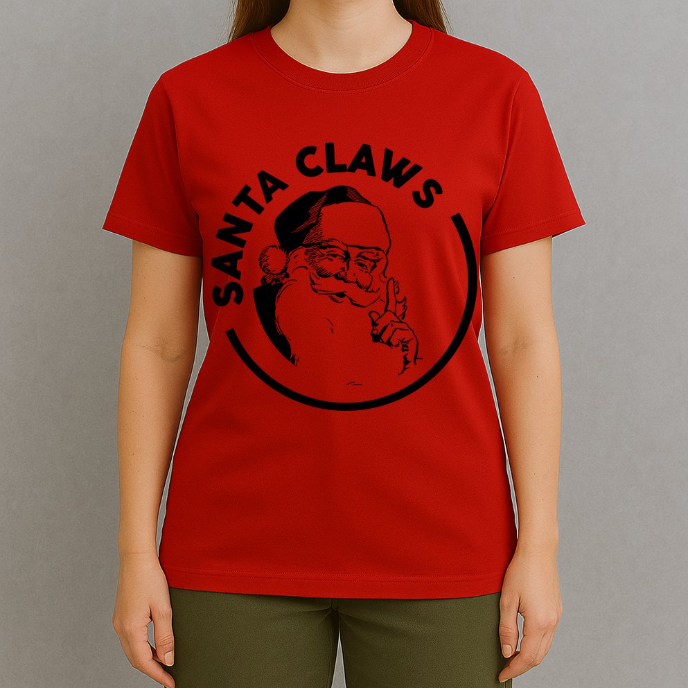 Santa Claws Drinking Funny Christmas T-Shirt