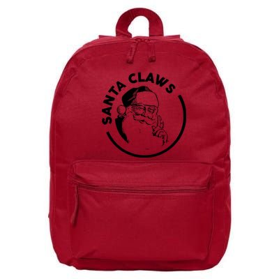 Santa Claws Drinking Funny Christmas 16 in Basic Backpack