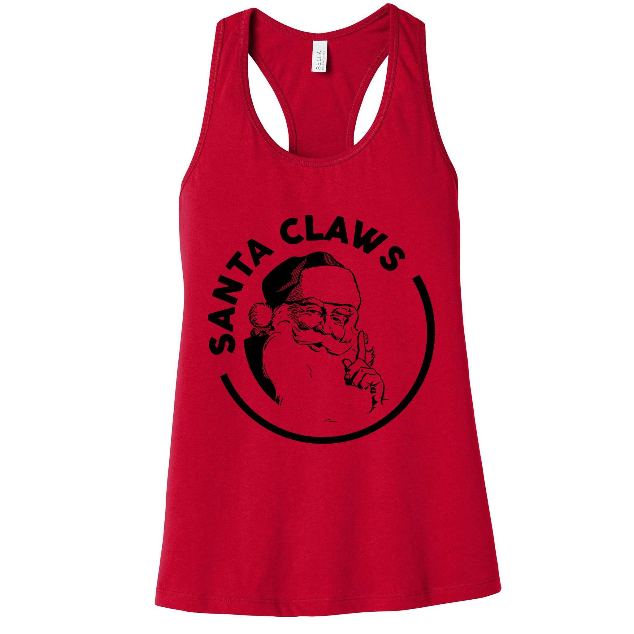 Santa Claws Drinking Funny Christmas Womens Tank Top