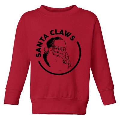 Santa Claws Drinking Funny Christmas Toddler Sweatshirt