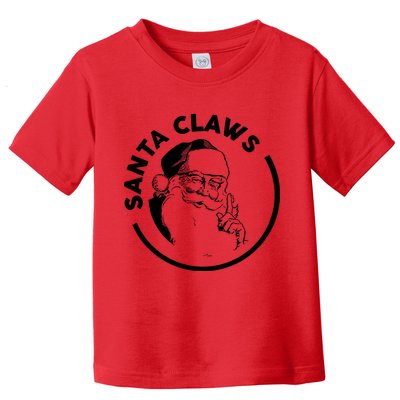 Santa Claws Drinking Funny Christmas Toddler T-Shirt