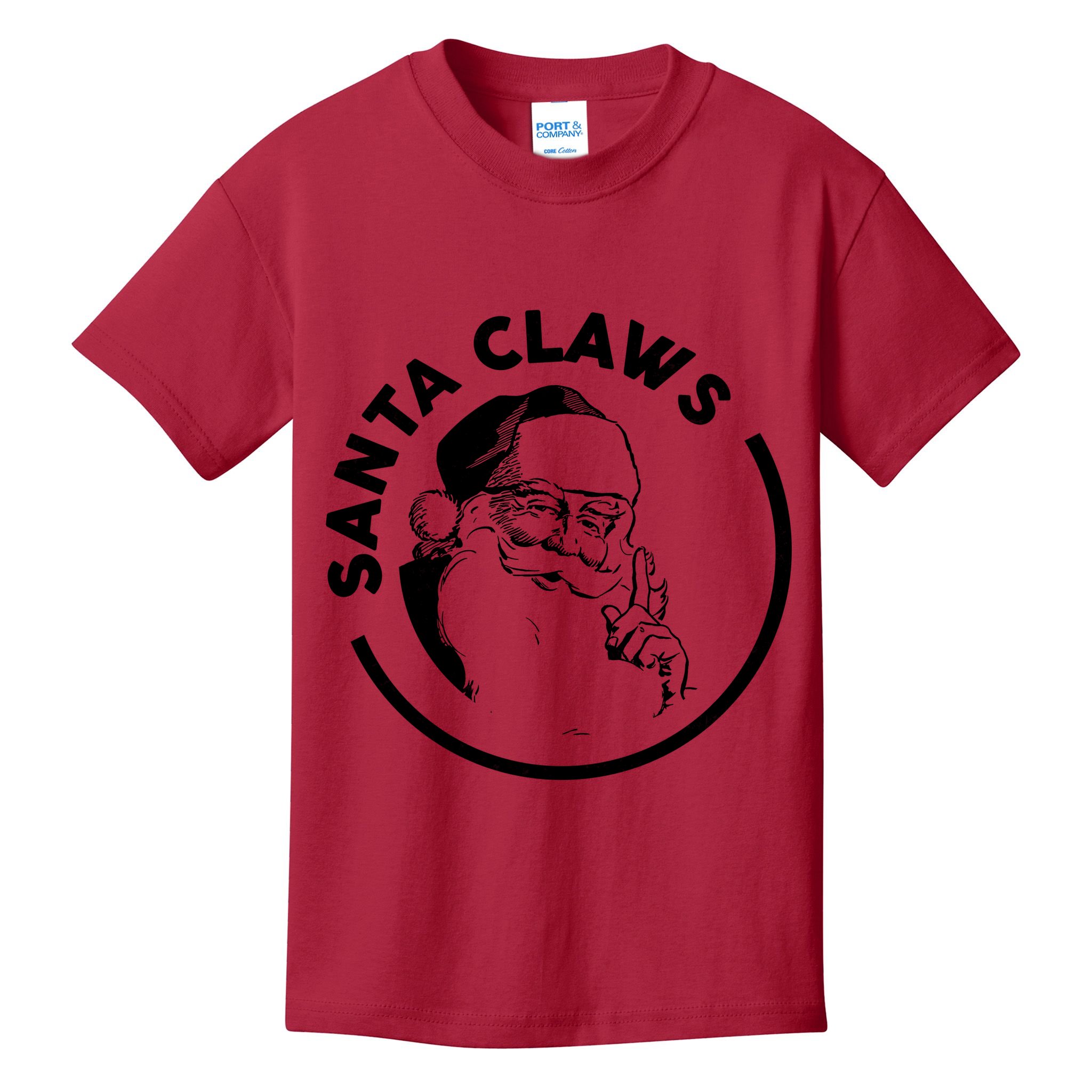 Santa Claws Drinking Funny Christmas Kids T-Shirt