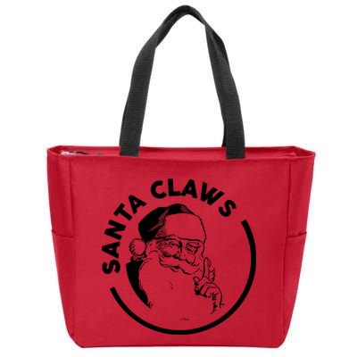 Santa Claws Drinking Funny Christmas Zip Tote Bag