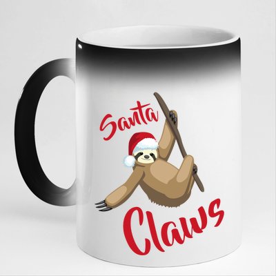 Santa Claws Sloth Christmas 11oz Black Color Changing Mug