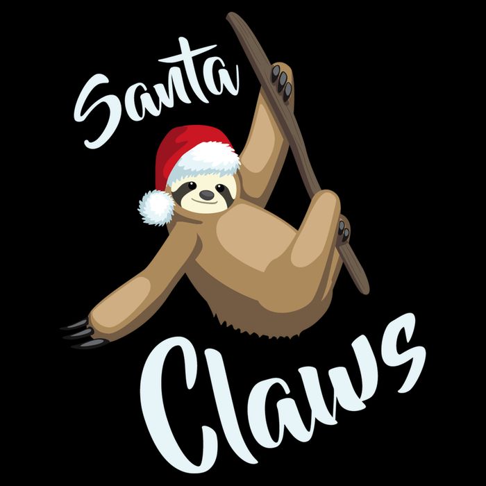 Santa Claws Sloth Christmas Drawstring Bag