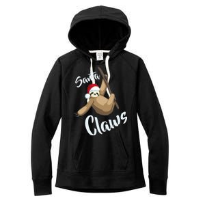 Santa Claws Sloth Christmas Women's Fleece Hoodie