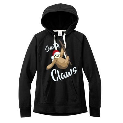 Santa Claws Sloth Christmas Women's Fleece Hoodie