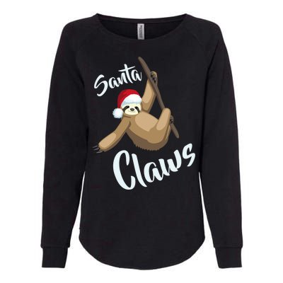 Santa Claws Sloth Christmas Womens California Wash Sweatshirt