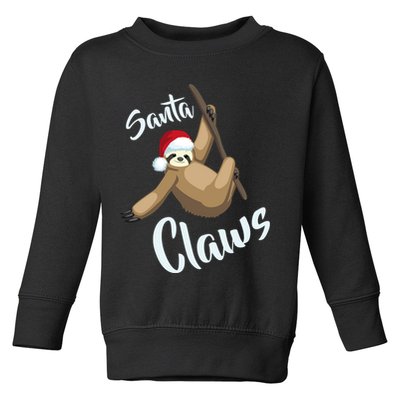 Santa Claws Sloth Christmas Toddler Sweatshirt