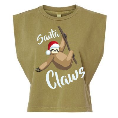 Santa Claws Sloth Christmas Garment-Dyed Women's Muscle Tee