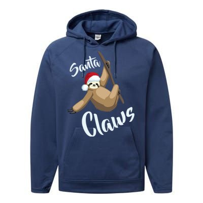 Santa Claws Sloth Christmas Performance Fleece Hoodie