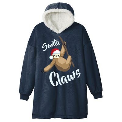 Santa Claws Sloth Christmas Hooded Wearable Blanket