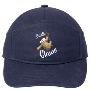 Santa Claws Sloth Christmas 7-Panel Snapback Hat