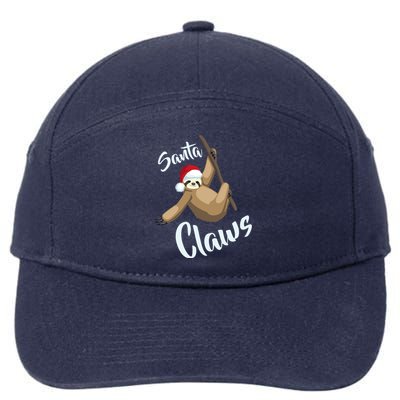 Santa Claws Sloth Christmas 7-Panel Snapback Hat