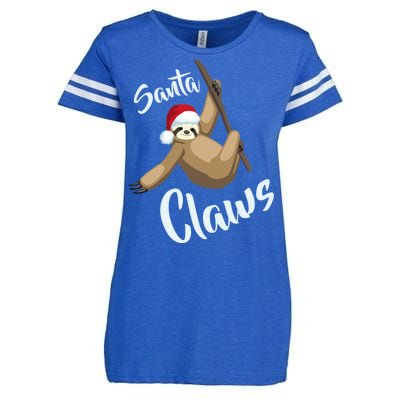 Santa Claws Sloth Christmas Enza Ladies Jersey Football T-Shirt