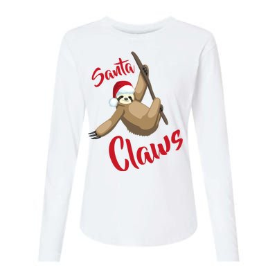 Santa Claws Sloth Christmas Womens Cotton Relaxed Long Sleeve T-Shirt