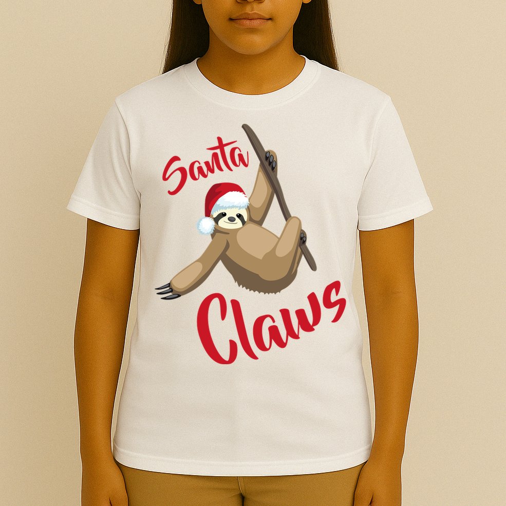 Santa Claws Sloth Christmas T-Shirt