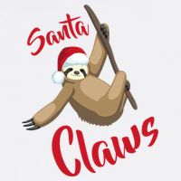 Santa Claws Sloth Christmas Button
