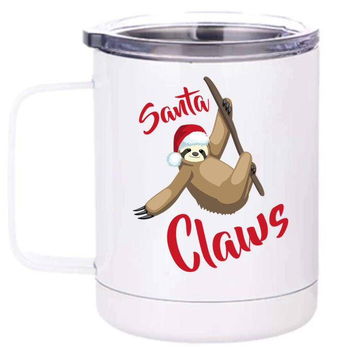 Santa Claws Sloth Christmas 12 oz Stainless Steel Tumbler Cup