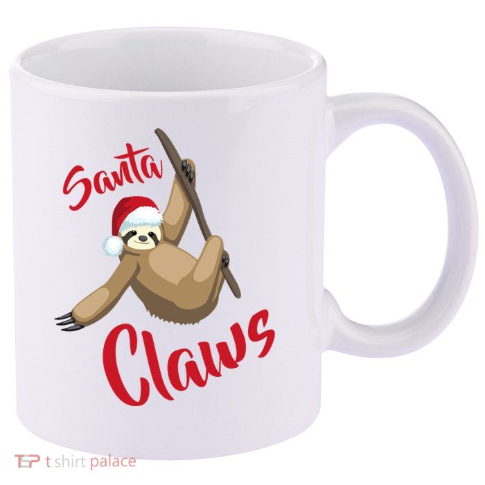 Santa Claws Sloth Christmas 11oz C Handle Ceramic Mug