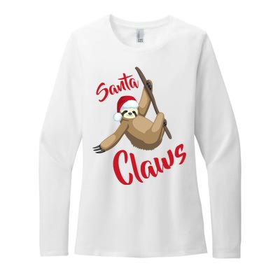 Santa Claws Sloth Christmas Womens CVC Long Sleeve Shirt