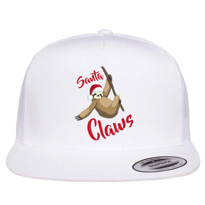 Santa Claws Sloth Christmas Flat Bill Trucker Hat