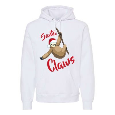 Santa Claws Sloth Christmas Premium Hoodie